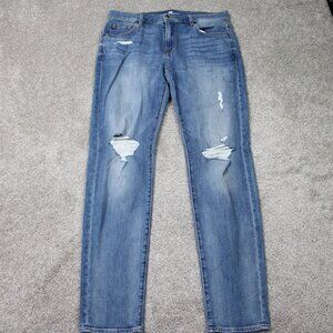 7 For All Mankind Ryley Jeans Mens 33 Blue Distressed Cotton Stretch 34" inseam